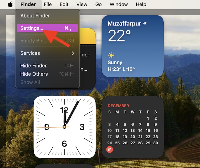 在下拉菜单中选择设置选项 在下拉菜单中选择设置选项