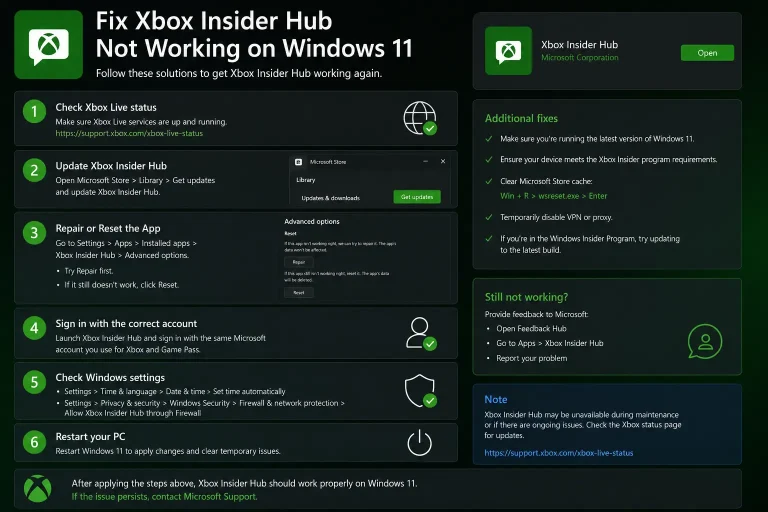 修復Xbox Insider Hub 在Windows 11上不工作