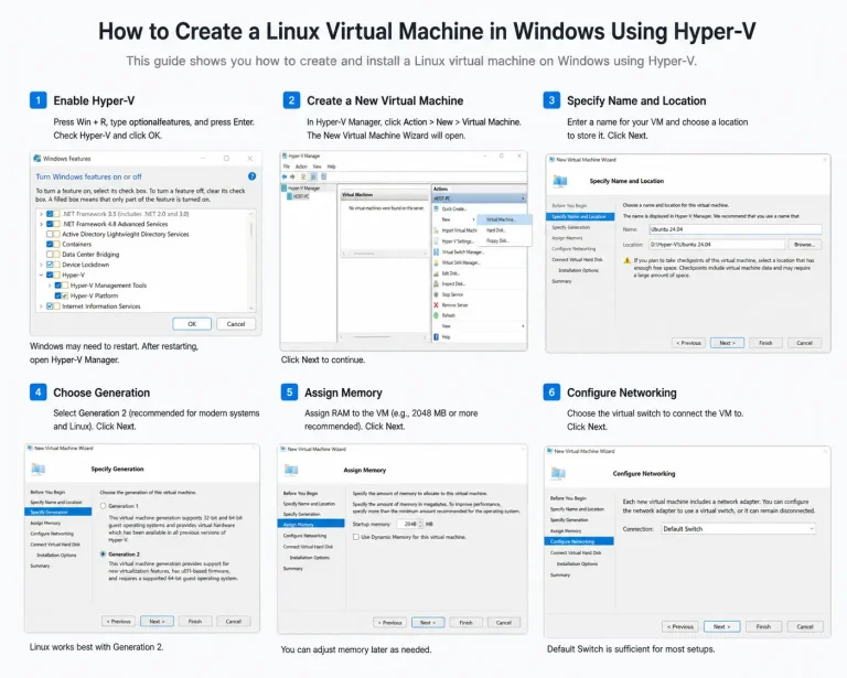 How to create a Linux virtual machine in a Windows virtual machine using Hyper-V